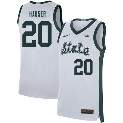Men Joey Hauser Michigan State Spartans #20 Nike NCAA 2019-20 Retro White Authentic College Stitched Basketball Jersey DM50P10XV
